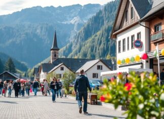 Schweizer Gemeinden fördern lokale Aktivitäten und Gemeinschaftsereignisse Swiss municipalities promote local activities and community events.